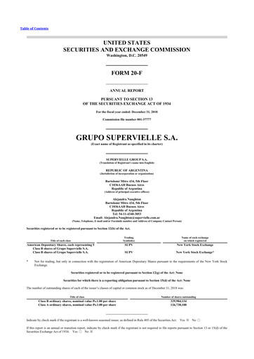 Vorschaubild Grupo Supervielle 20-F Jahresbericht 2018