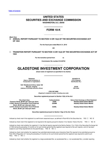 Thumbnail Gladstone Investment 10-K Annual Report 