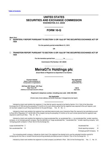 Vorschaubild MeiraGTx 10-Q Quartalsbericht 2019 