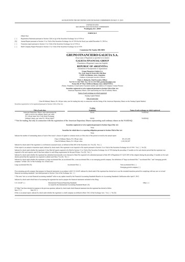 Thumbnail Galicia Financial Group 20-F Annual Report 