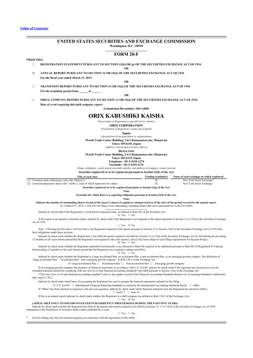 Thumbnail ORIX
 20-F Annual Report 2019