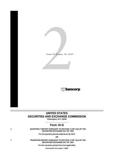 Thumbnail U.S. Bancorp 10-Q Quarterly Report FY2019 
