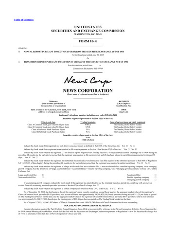 Thumbnail News Corp 10-K Annual Report 2019