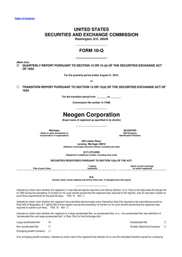 Thumbnail Neogen 10-Q Quarterly Report FY2020 