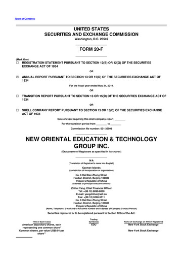 Thumbnail New Oriental 20-F Annual Report 2019