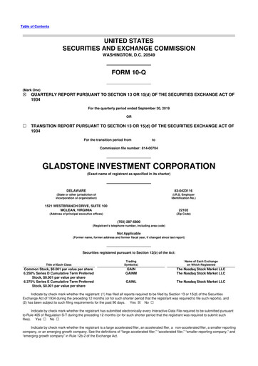 Thumbnail Gladstone Investment 10-Q Quarterly Report FY 