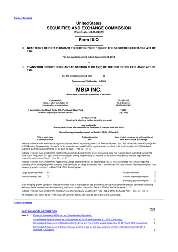 Thumbnail MBIA 10-Q Quarterly Report FY2019 