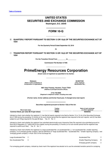 Thumbnail PrimeEnergy Resources 10-Q Quarterly Report FY2019 