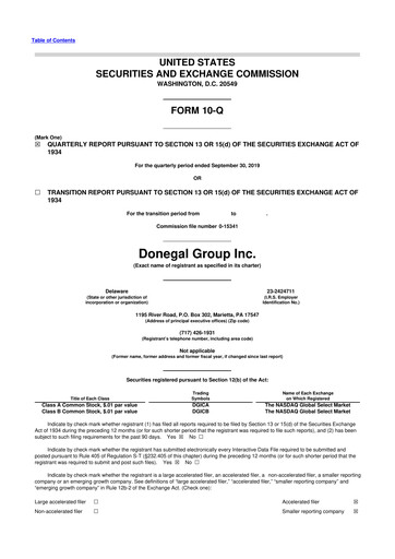 Thumbnail Donegal Group 10-Q Quarterly Report FY2019 