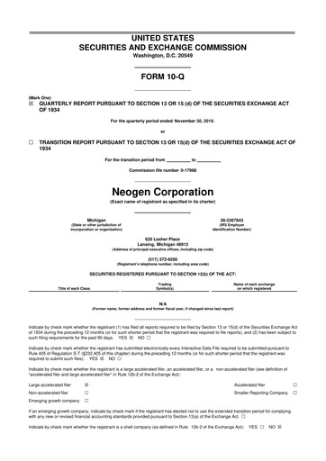 Thumbnail Neogen 10-Q Quarterly Report FY2020 