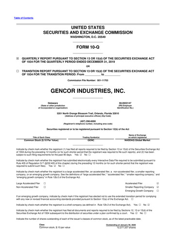 Thumbnail Gencor Industries
 10-Q Quarterly Report FY2020 