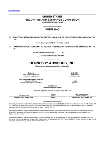 Thumbnail Hennessy Advisors 10-Q Quarterly Report FY2020 