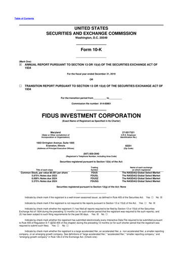 Thumbnail Fidus Investment Corporation 10-K Annual Report 