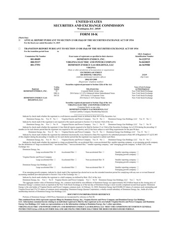 Thumbnail Dominion Energy 10-K Annual Report 