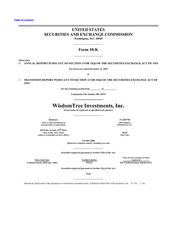 Thumbnail WisdomTree
 10-K Annual Report 2019