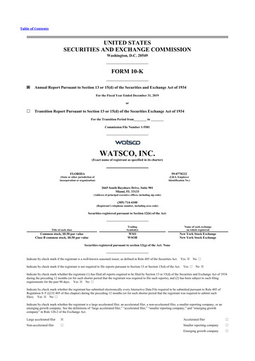 Thumbnail Watsco
 10-K Annual Report 2019