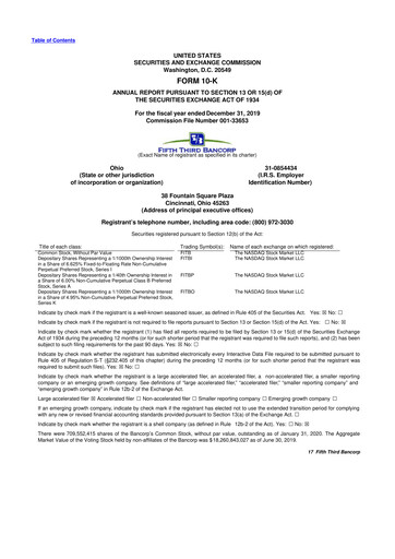 Thumbnail Fifth Third Bank
 10-K Annual Report 