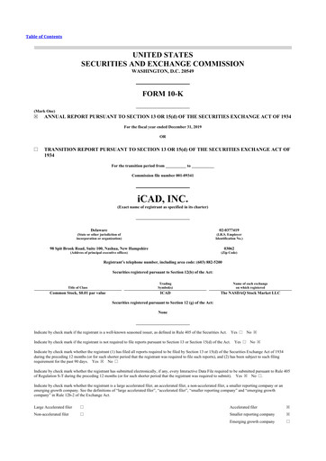 Vorschaubild iCAD 10-K Jahresbericht 2019
