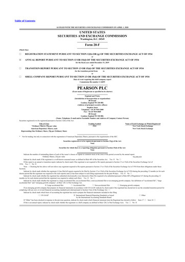 Thumbnail Pearson 20-F Annual Report 2019