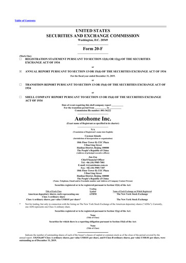 Thumbnail Autohome 20-F Annual Report 2019