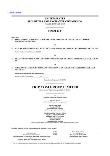 Thumbnail Trip.com 20-F Annual Report 2019