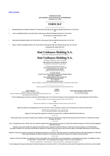 Thumbnail Itaú Unibanco
 20-F Annual Report 2019