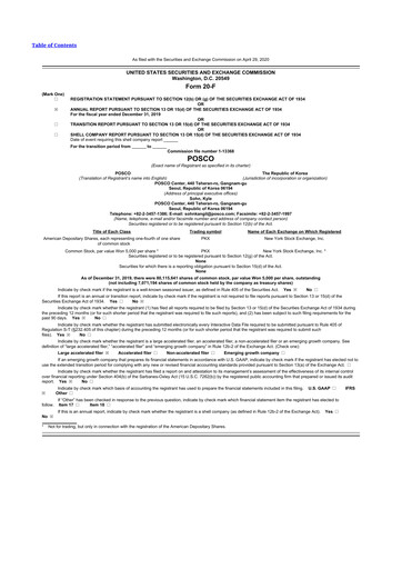 Thumbnail POSCO 20-F Annual Report 2019