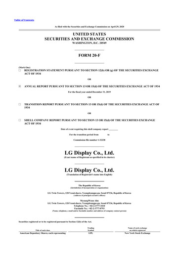 Thumbnail LG Display 20-F Annual Report 2019