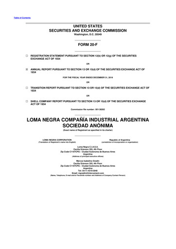 Thumbnail Loma Negra 20-F Annual Report 2019