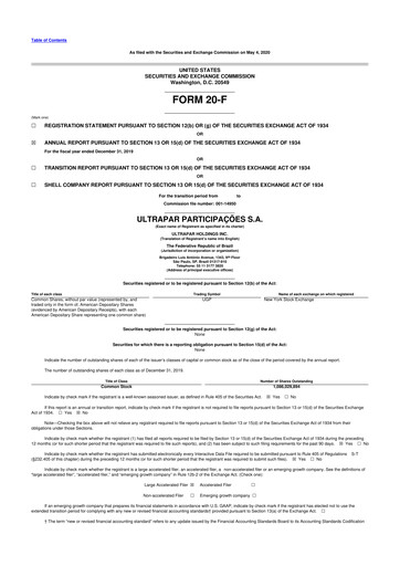 Thumbnail Ultrapar Participacoes 20-F Annual Report 2019