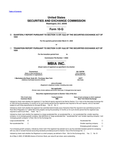 Thumbnail MBIA 10-Q Quarterly Report FY2020 