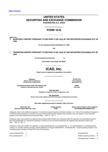 Thumbnail iCAD 10-Q Quarterly Report FY2020 