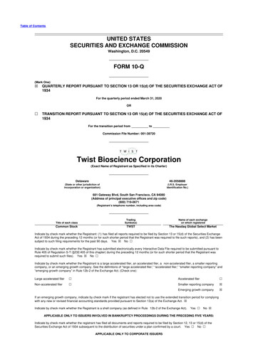 Thumbnail Twist Bioscience
 10-Q Quarterly Report FY 