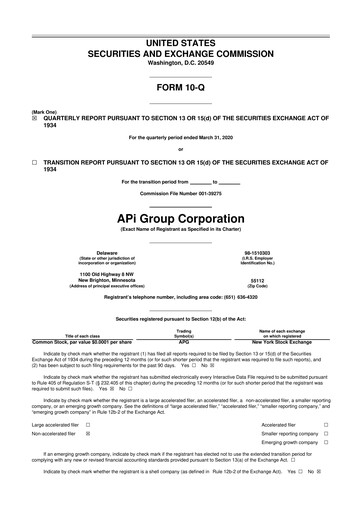 Vorschaubild APi Group 10-Q Quartalsbericht 2020 