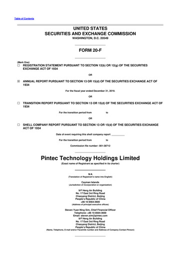 Thumbnail Pintec Technology 20-F Annual Report 2019
