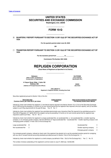 Thumbnail Repligen
 10-Q Quarterly Report FY2020 