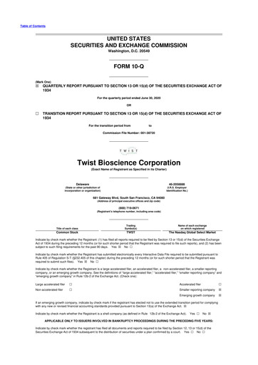 Thumbnail Twist Bioscience
 10-Q Quarterly Report FY 
