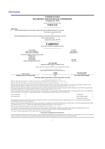 Miniature Fabrinet
 10-K Rapport annuel 2020