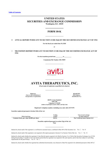 Thumbnail AVITA Medical
 10-K Annual Report 2020