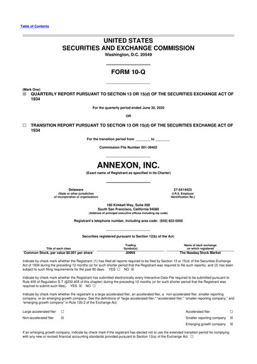 Thumbnail Annexon 10-Q Quarterly Report FY 