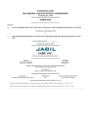 Thumbnail Jabil 10-K Annual Report 2020