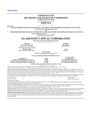 Thumbnail Gladstone Capital Corporation 10-K Annual Report 