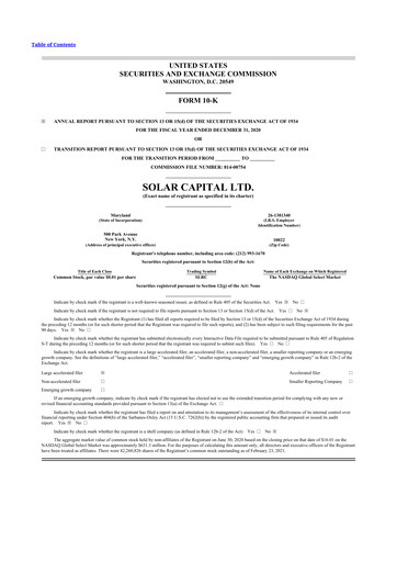 Thumbnail SLR Investment 10-K Annual Report 