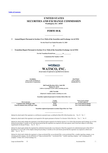 Thumbnail Watsco
 10-K Annual Report 2020