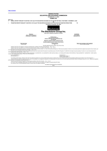 Thumbnail Blackstone Group 10-K Annual Report 
