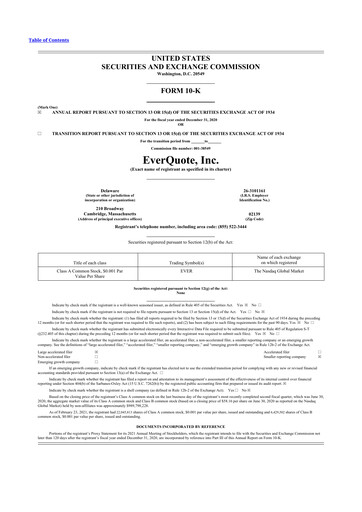 Thumbnail EverQuote 10-K Annual Report 2020