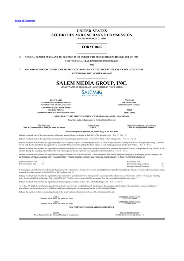 Thumbnail Salem Media Group
 10-K Annual Report 2020