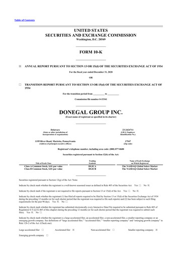 Thumbnail Donegal Group 10-K Annual Report 2020