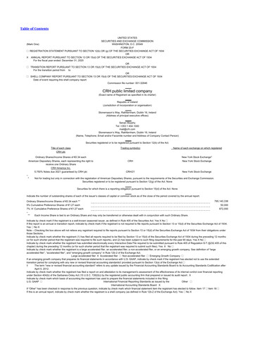 Thumbnail Cement Roadstone Holding
 20-F Annual Report 2020