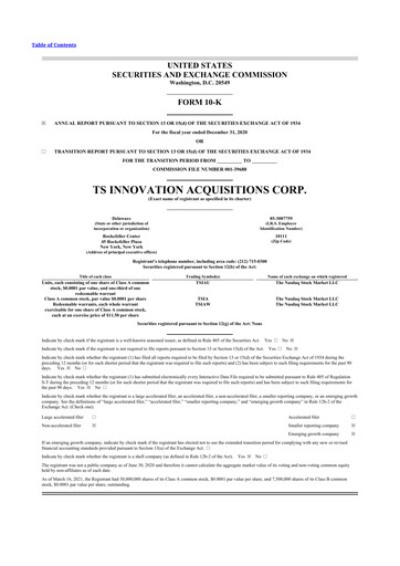 Thumbnail Latch 10-K Annual Report 